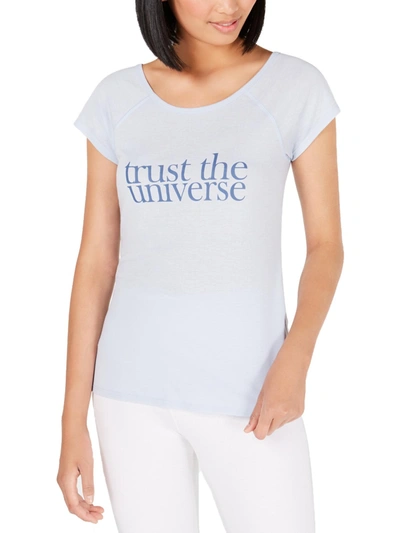 Shop Ideology Trust The Universe Womens Graphic Yoga T-shirt In Blue