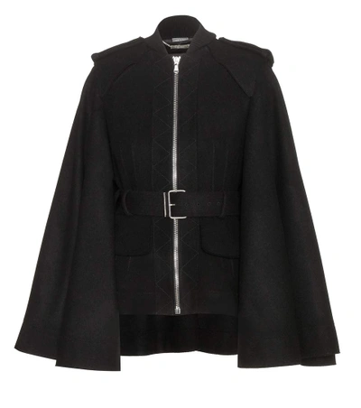 Alexander Mcqueen Wool Jacket With Flared Sleeves In Blk