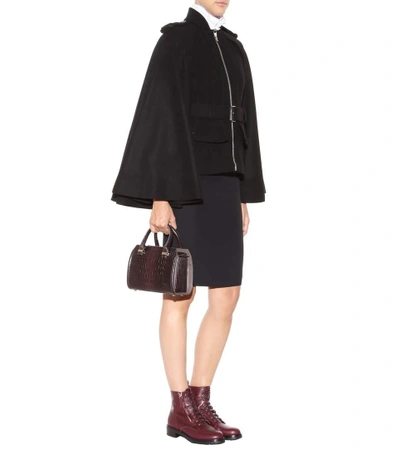 Shop Alexander Mcqueen Wool Cape Coat