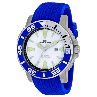 Shop Oceanaut Men's White Dial Watch In Blue