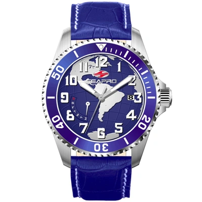Shop Seapro Men's Voyager Blue Dial Watch In Purple