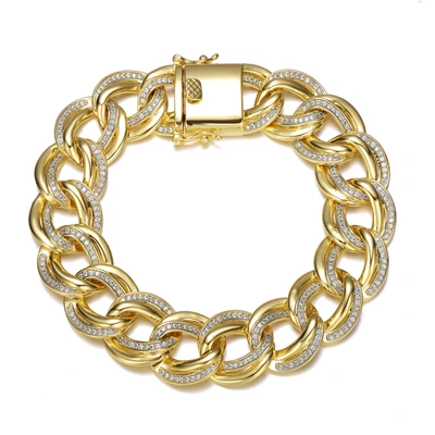 Shop Rachel Glauber Ra 14k Gold Plated Cubic Zirconia Chain Bracelet