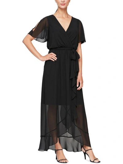 Shop Slny Womens Sheer Long Maxi Dress In Black