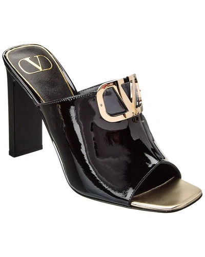 Shop Valentino Vlogo 100 Patent Sandal In Black
