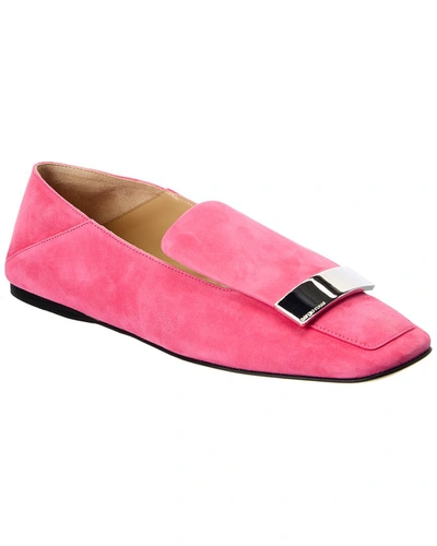 Shop Sergio Rossi Suede Loafer In Pink