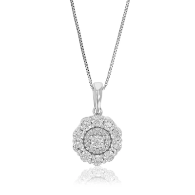 Vir Jewels 1/12 Cttw Lab Grown Round Cut Diamond Accent Pendant Necklace .925 Sterling Silver For Women 1/3 Inc In Silver
