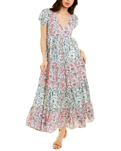 Shop Celina Moon Tiered Midi Dress In Multi