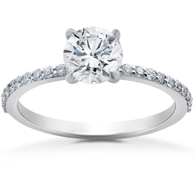 Shop Pompeii3 1 Ct Lab Grown Diamond Ex3 Engagement Ring 14k White Gold (g-h,si1-si2)