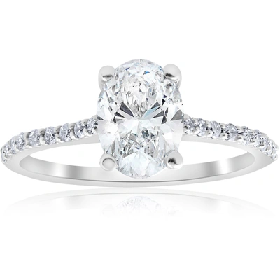 Pompeii3 1 1/10ct Oval Diamond Engagement Ring 14k White Gold Jewelry In White