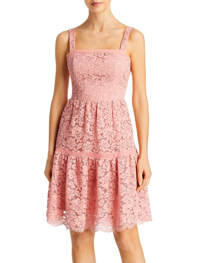 Shop Aqua Womens Lace Above Knee Fit & Flare Dress In Pink