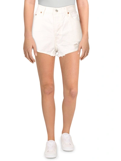 Shop Levi's 501 Original Womens High Rise Destroyed Cutoff Shorts In White