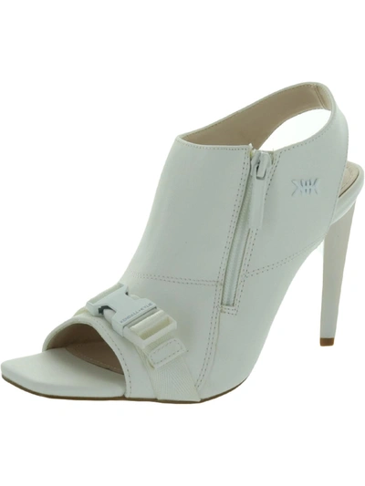 Shop Kendall + Kylie Zeno Womens Faux Leather Open Toe Slingback Heels In White