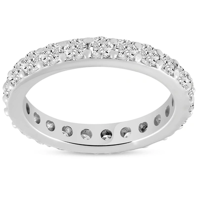 Pompeii3 1 1/2 Ct Diamond Eternity Ring 14k White Gold Common Prong Stackable Band In White