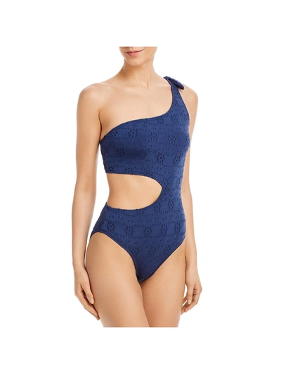 Shop Aqua Swim Womens One-shoulder Monokini One-piece Swimsuit In Blue