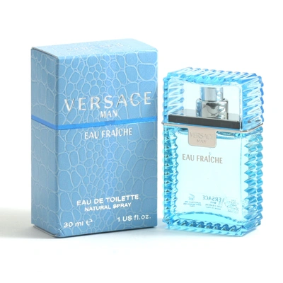 Shop Versace Man Eau Fraiche- Edt Spray 1 oz In Blue