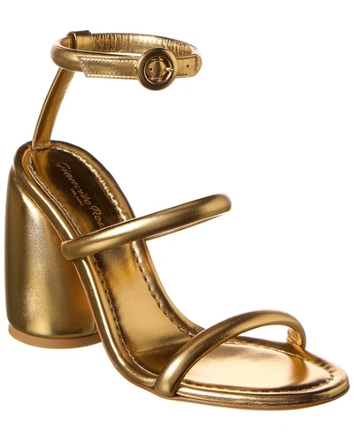 Shop Gianvito Rossi Adrie 95 Leather Sandal In Gold