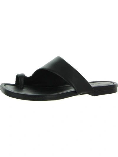 Shop Vince Dawn Womens Leather Open Toe Slide Sandals In Black