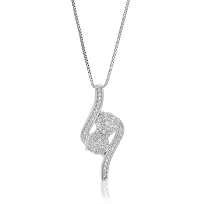 Vir Jewels 1/6 Cttw Lab Grown Diamond .925 Sterling Silver Bypass Pendant Necklace 2/5 Inch With 18 Inch Chain In Silver
