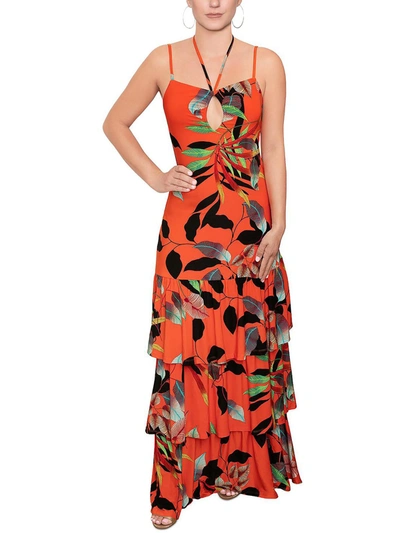 Shop Rachel Rachel Roy Amaya Womens Jersey Keyhole Maxi Dress In Multi