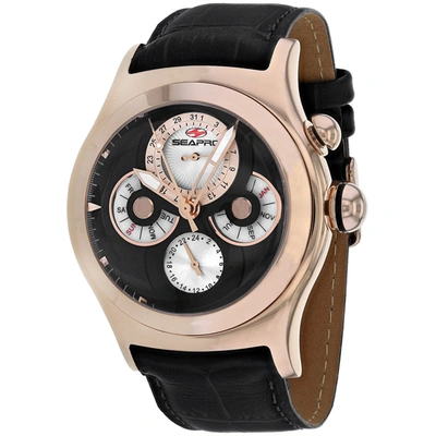 Seapro Chronoscope Quartz Black Dial Mens Watch Sp0134 In Black