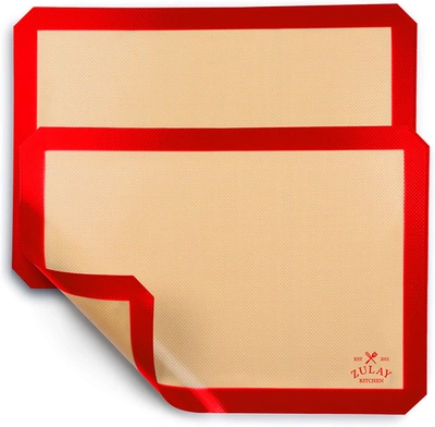 Zulay Kitchen (2 Pack) Reusable Silicone Baking Mat Sheet Set