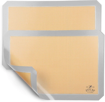 Zulay Kitchen (2 Pack) Reusable Silicone Baking Mat Sheet Set
