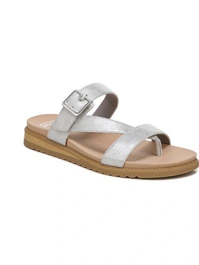 Shop Dr. Scholl's Island Dream Womens Metallic Thong Slide Sandals In Silver