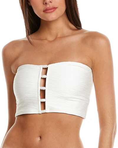 Shop Carmen Marc Valvo Bandeau Bikini Top In White