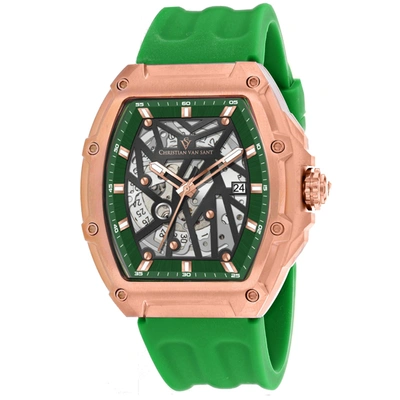 Shop Christian Van Sant Men's Odyssey Black Dial Watch In Green