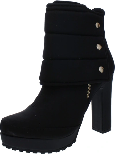 Shop Thalia Sodi Charlie Womens Nylon Heel Winter & Snow Boots In Black