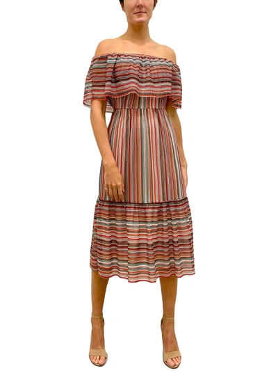 Shop Sam Edelman Womens Crochet Striped Midi Dress In Multi
