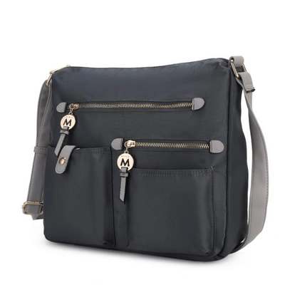 Mkf Collection By Mia K Serena Color-block Nylon Women's Shoulder Bag In Black