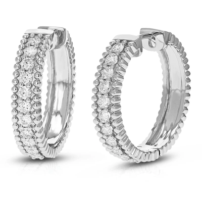 Vir Jewels 1 Cttw Round Lab Grown Diamond Hoop Earrings .925 Sterling Silver Prong Set 1 Inch
