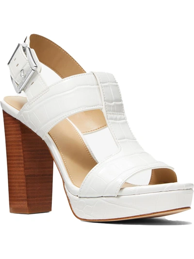 Shop Michael Michael Kors Becker Womens Faux Leather Croco Print Heels In Multi