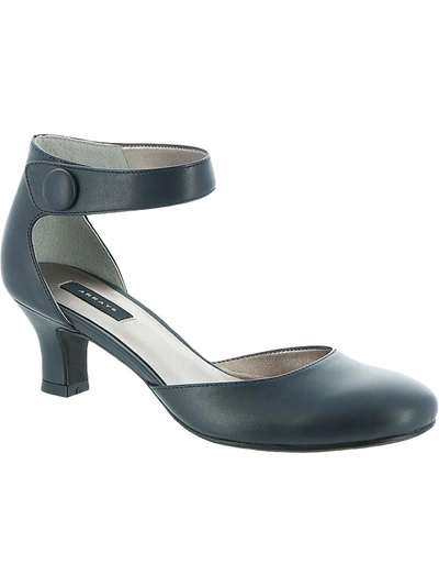 Shop Array Charlie Womens Leather Dressy Mary Jane Heels In Blue