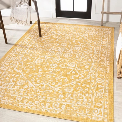 Jonathan Y Malta Bohemian Medallion Textured Weave Indoor/outdoor Cream/green Runner Rug