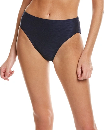 Shop Carmen Marc Valvo High-waist Bikini Bottom In Blue