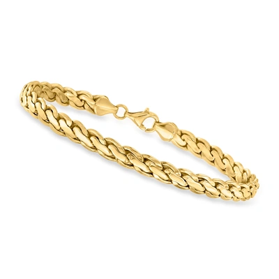 Shop Canaria Fine Jewelry Canaria 10kt Yellow Gold Curved-link Bracelet In Beige