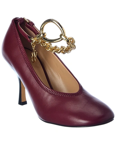 Shop Jw Anderson Chain Leather Pump In Red