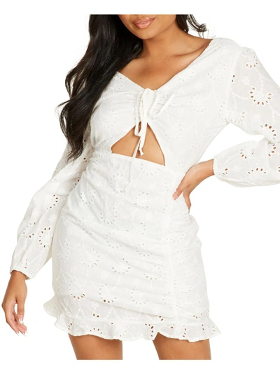 Shop Quiz Womens Cotton Short Mini Dress In White