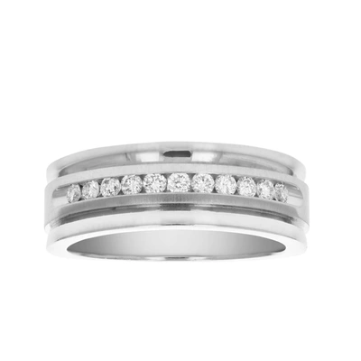 Vir Jewels 1/4 Cttw Si1-si2 11 Stone Certified Machine Diamond Wedding Band 14k Gold In Silver