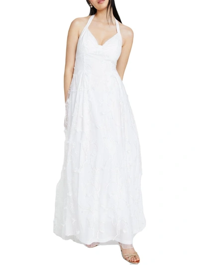 Shop Jump Apparel Juniors Womens Embroidered Long Evening Dress In White