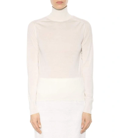 Shop Victoria Beckham Wool Turtleneck Sweater In White