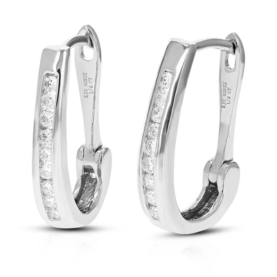 Vir Jewels 1/4 Cttw Round Lab Grown Diamond Hoop Earrings .925 Sterling Silver Channel Set 3/4 Inch In Silver