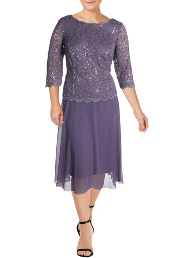 Shop Alex Evenings Plus Womens Lace Sequin Cocktail And Party Dress In Multi