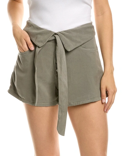 Shop Le Jean Foldover Waist Short In Green