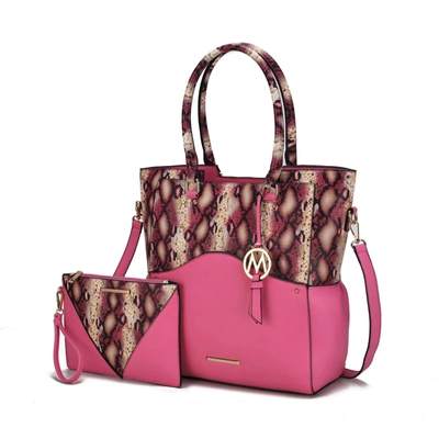 Mkf Collection By Mia K Iris Vegan Leather Tote Handbag For Women In Pink