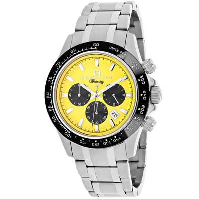 Shop Oceanaut Men's Yellow Dial Watch In Black