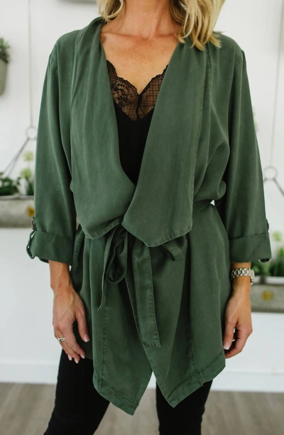 Shop Sanctuary On The Go Belted Jacket In Olive In Green