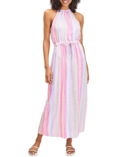 Shop Splendid Womens Striped Halter Maxi Dress In Pink